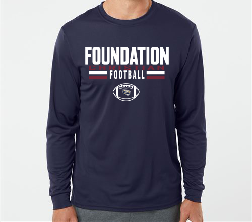 Non-Distressed logo long sleeve dry fit